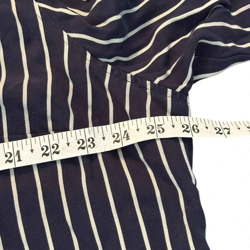 Lauren Ralph Lauren Striped Silk Matching Set Sz 2X / 16W Navy White